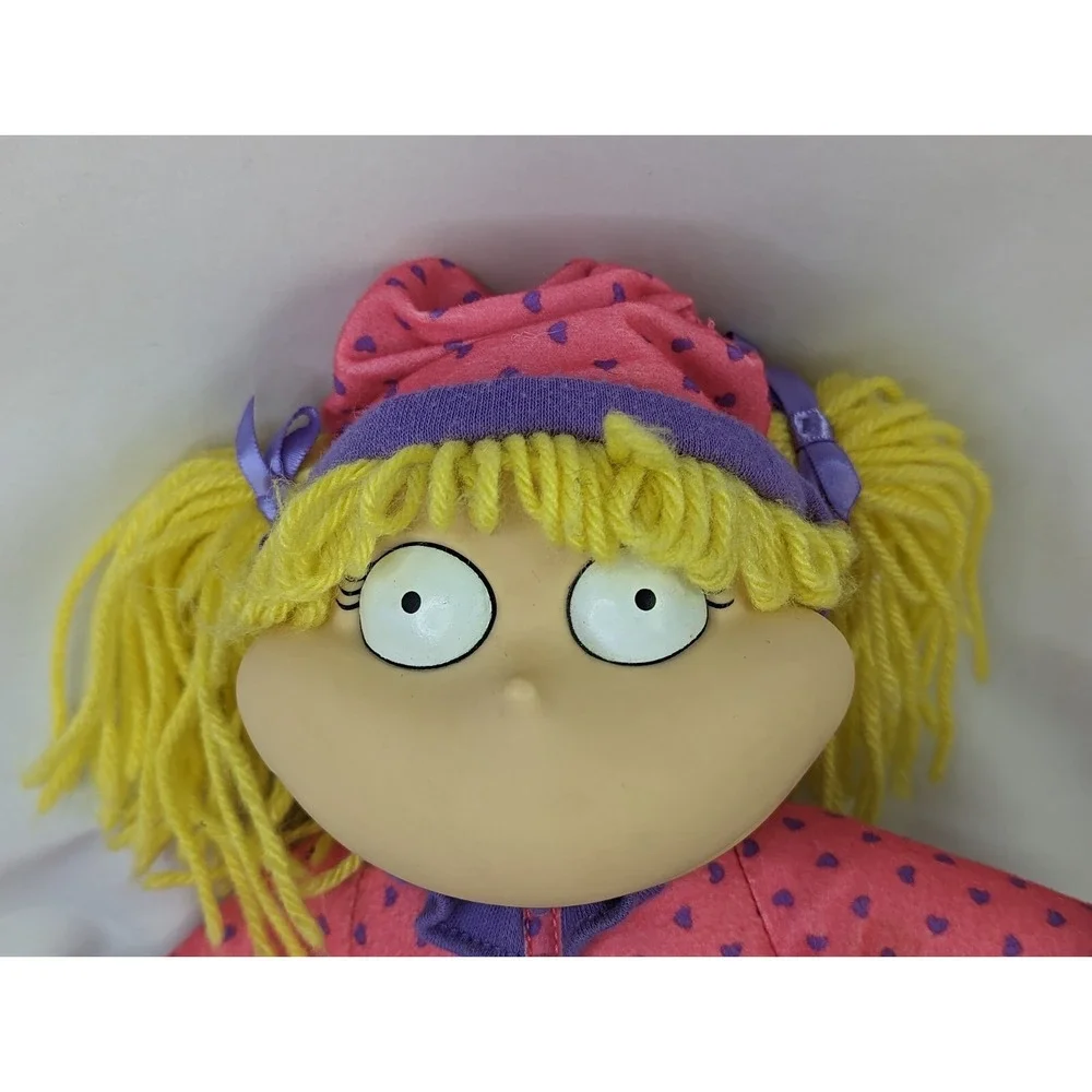 Mattel Rugrats Angelica Doll Plush 12 Inch Pink Purple‎ Hearts Stuffed